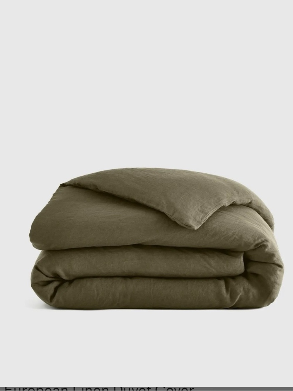 NWT Quince 100% Linen Duvet Cover in Willow Leaf, Full/Queen (w/ dust bag)